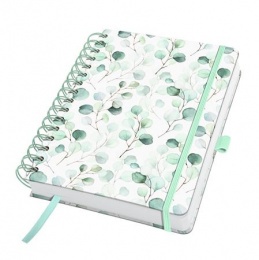 Spirálfüzet, 168x215 mm, sima, 120 lap, keményfedeles, SIGEL "Jolie Eucalyptus Day"